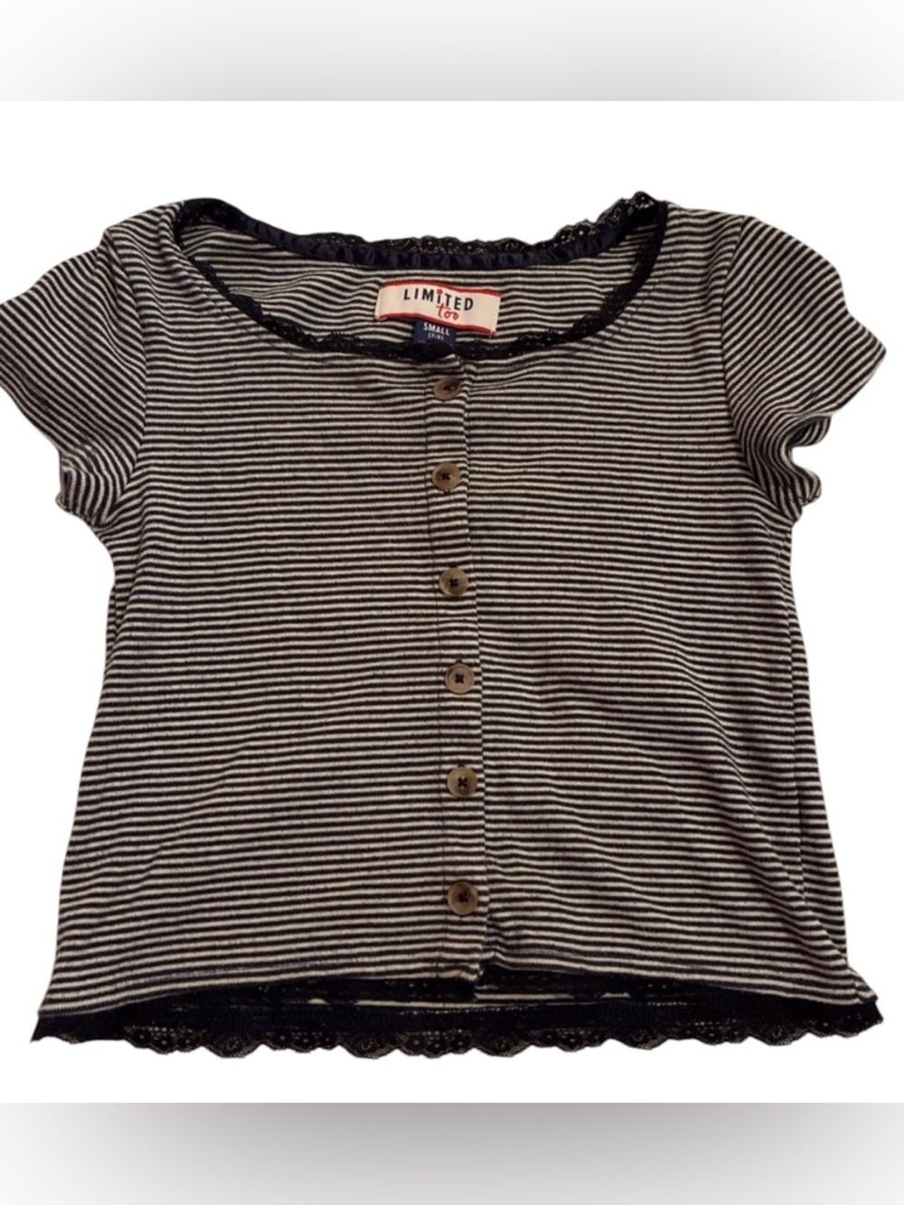 🎆🎇3for$9 Limited Too navy and white striped Girls short sleeve shirt